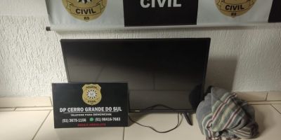 Polícia Civil recupera TV e outros objetos furtados em Cerro Grande do Sul
