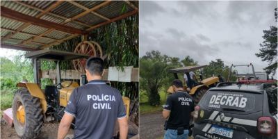 Decrab Camaquã deflagra operação e apreende trator furtado no interior de Veranópolis