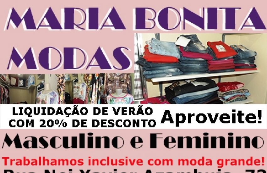 PUBLICIDADE: Maria Bonita Modas / Camaquã/RS 
